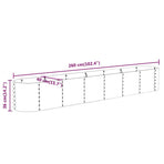Garden Raised Bed Galvanised Steel 260x40x36 cm Anthracite