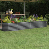 Garden Raised Bed Galvanised Steel 260x40x36 cm Anthracite