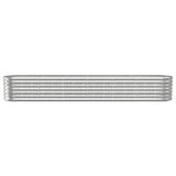 Garden Raised Bed Galvanised Steel 260x40x36 cm Silver - Side View