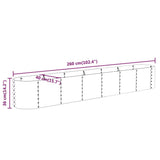 Garden Raised Bed Galvanised Steel 260x40x36 cm Silver - Rear View