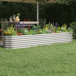 Garden Raised Bed Galvanised Steel 260x40x36 cm Silver