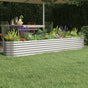 Garden Raised Bed Galvanised Steel 260x40x36 cm Silver