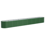 Garden Raised Bed Galvanised Steel 332x40x36 cm Green - Front View