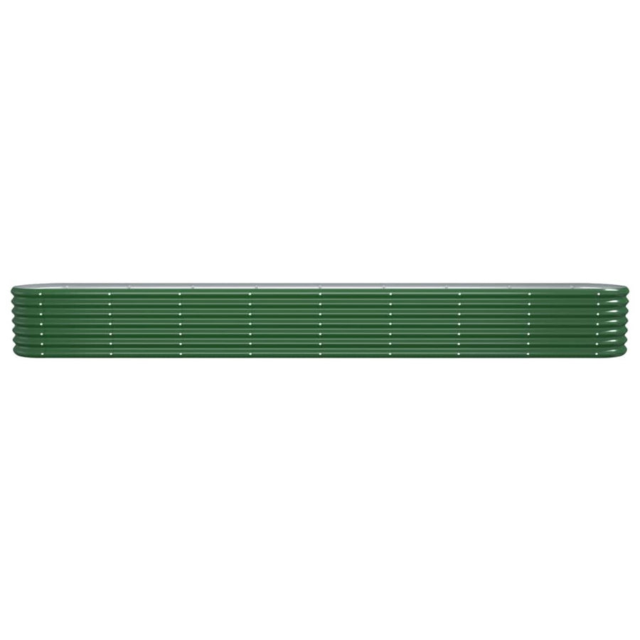 Garden Raised Bed Galvanised Steel 332x40x36 cm Green