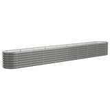 Garden Raised Bed Galvanised Steel 332x40x36 cm Grey