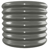 Garden Raised Bed Galvanised Steel 332x40x36 cm Grey - Top-Down View