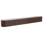 Garden Raised Bed Galvanised Steel 332x40x36 cm Brown