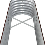 Garden Raised Bed Galvanised Steel 332x40x36 cm Brown
