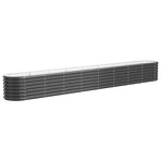 Garden Raised Bed Galvanised Steel 332x40x36 cm Anthracite