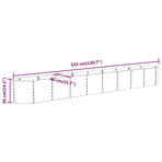 Garden Raised Bed Galvanised Steel 332x40x36 cm Anthracite
