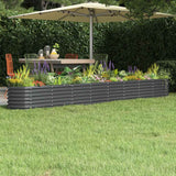 Garden Raised Bed Galvanised Steel 332x40x36 cm Anthracite