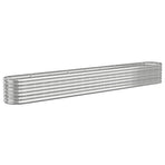 Garden Raised Bed Galvanised Steel 332x40x36 cm Silver