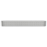 Garden Raised Bed Galvanised Steel 332x40x36 cm Silver - Side View