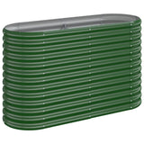 Garden Raised Bed Galvanised Steel 114x40x68 cm Green