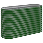 Garden Raised Bed Galvanised Steel 114x40x68 cm Green