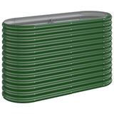 Garden Raised Bed Galvanised Steel 114x40x68 cm Green - Front View