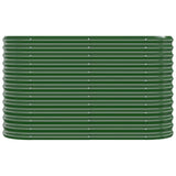 Garden Raised Bed Galvanised Steel 114x40x68 cm Green - Side View