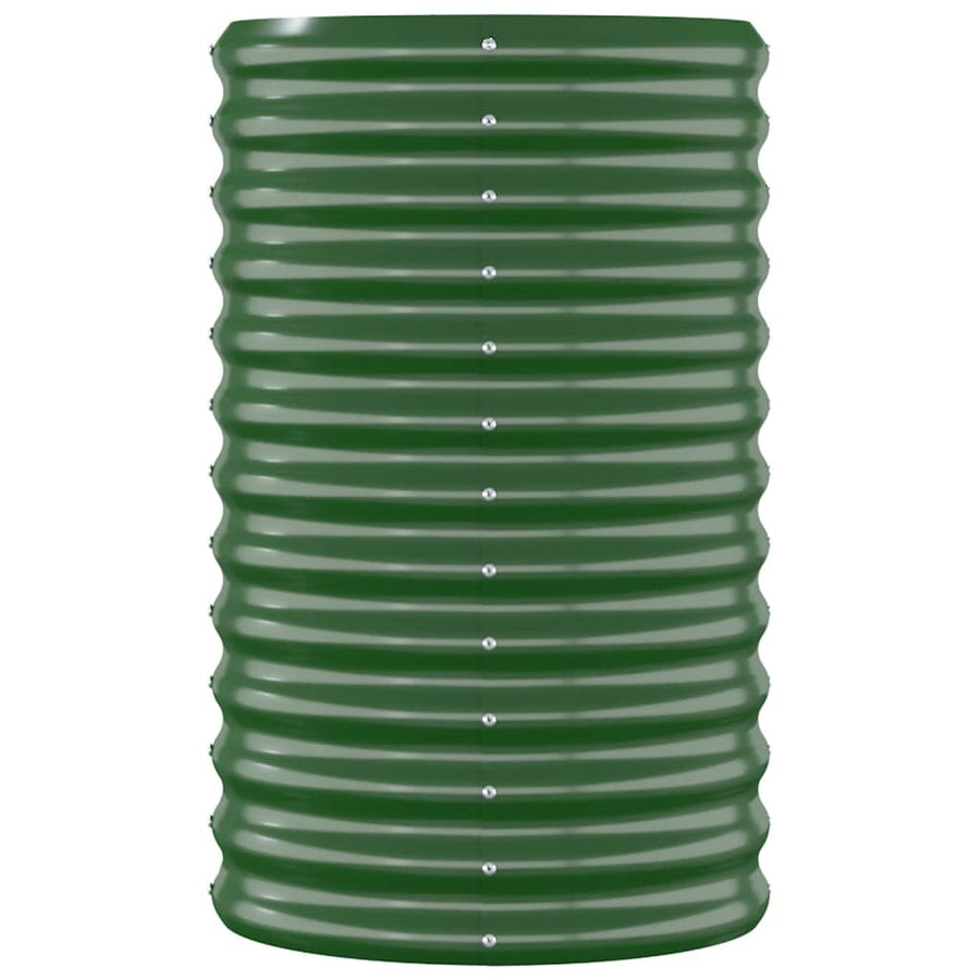 Garden Raised Bed Galvanised Steel 114x40x68 cm Green