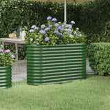 Garden Raised Bed Galvanised Steel 114x40x68 cm Green