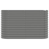 Garden Raised Bed Galvanised Steel 114x40x68 cm Grey