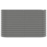 Garden Raised Bed Galvanised Steel 114x40x68 cm Grey - Side View