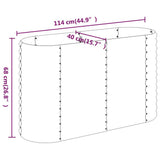 Garden Raised Bed Galvanised Steel 114x40x68 cm Grey