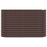 Garden Raised Bed Galvanised Steel 114x40x68 cm Brown