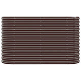 Garden Raised Bed Galvanised Steel 114x40x68 cm Brown - Side View