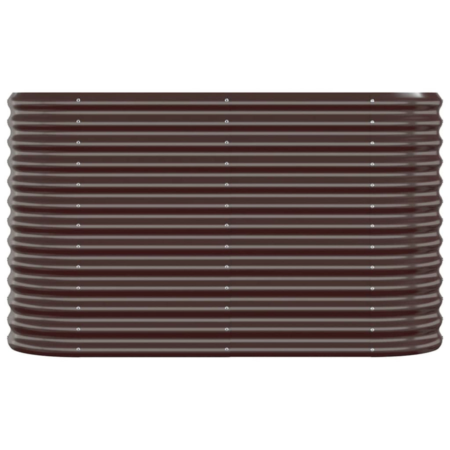 Garden Raised Bed Galvanised Steel 114x40x68 cm Brown