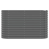 Garden Raised Bed Galvanised Steel 114x40x68 cm Anthracite - Side View