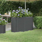 Garden Raised Bed Galvanised Steel 114x40x68 cm Anthracite