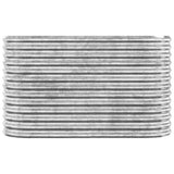 Garden Raised Bed Galvanised Steel 114x40x68 cm Silver - Side View