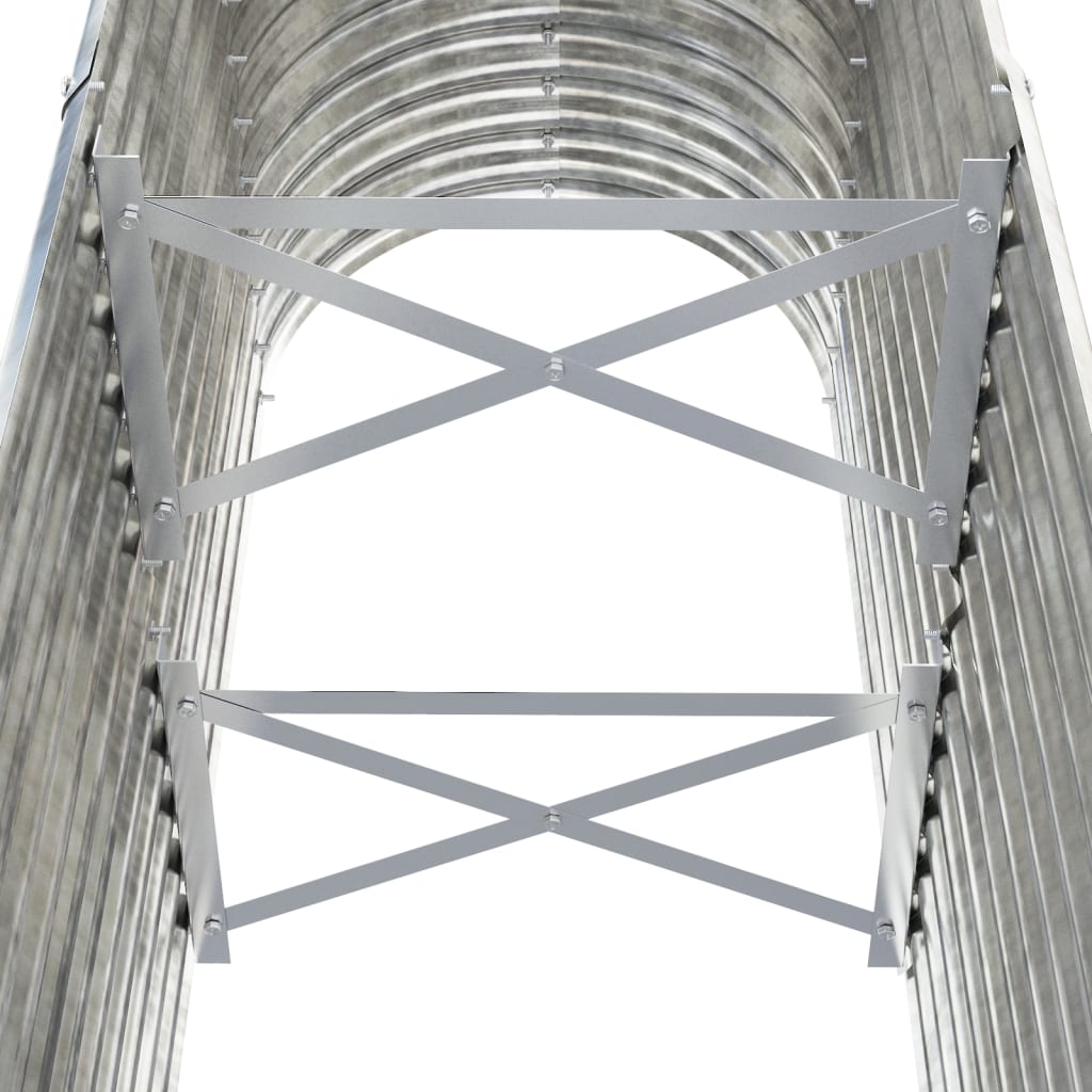 Garden Raised Bed Galvanised Steel 114x40x68 cm Silver