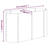 Garden Raised Bed Galvanised Steel 114x40x68 cm Silver