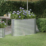 Garden Raised Bed Galvanised Steel 114x40x68 cm Silver