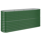 Garden Raised Bed Galvanised Steel 152x40x68 cm Green - Front View