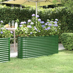 Garden Raised Bed Galvanised Steel 152x40x68 cm Green