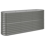Garden Raised Bed Galvanised Steel 152x40x68 cm Grey