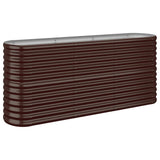 Garden Raised Bed Galvanised Steel 152x40x68 cm Brown - Front View