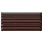 Garden Raised Bed Galvanised Steel 152x40x68 cm Brown