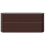 Garden Raised Bed Galvanised Steel 152x40x68 cm Brown - Side View