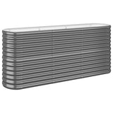 Garden Raised Bed Galvanised Steel 152x40x68 cm Anthracite - Front View