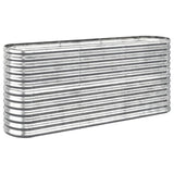 Garden Raised Bed Galvanised Steel 152x40x68 cm Silver
