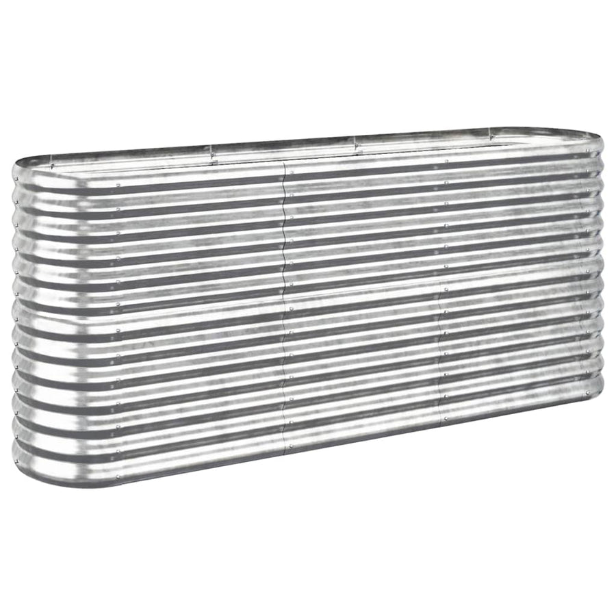 Garden Raised Bed Galvanised Steel 152x40x68 cm Silver