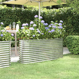 Garden Raised Bed Galvanised Steel 152x40x68 cm Silver