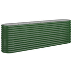 Garden Raised Bed Galvanised Steel 224x40x68 cm Green