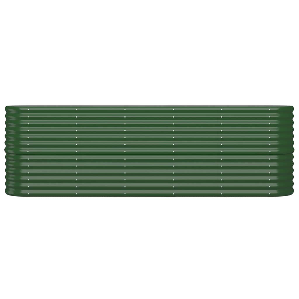 Garden Raised Bed Galvanised Steel 224x40x68 cm Green
