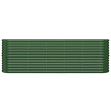 Garden Raised Bed Galvanised Steel 224x40x68 cm Green