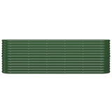 Garden Raised Bed Galvanised Steel 224x40x68 cm Green - Side View