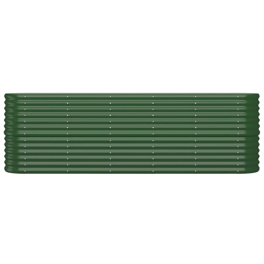 Garden Raised Bed Galvanised Steel 224x40x68 cm Green